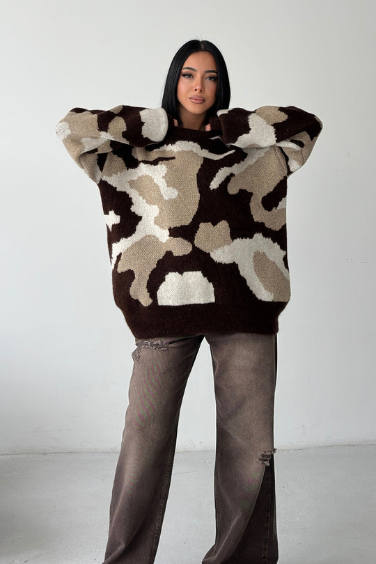 Routines Camouflage Oversized Knit 0155 Knit Routines Fashion