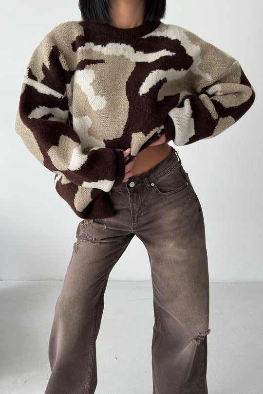 Routines Camouflage Oversized Knit 0155 Knit Routines Fashion
