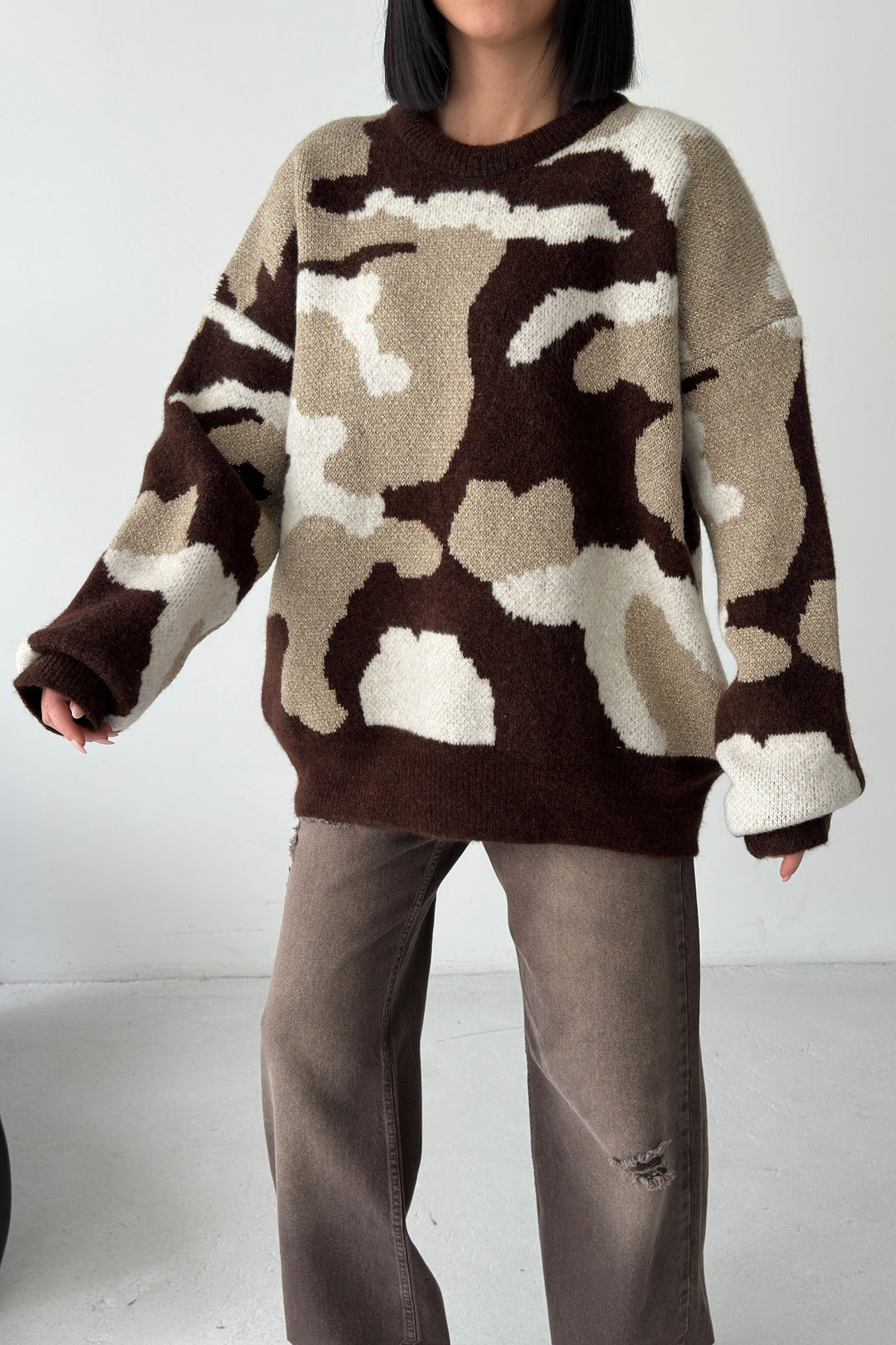 Routines Camouflage Oversized Knit 0155 Knit Routines Fashion