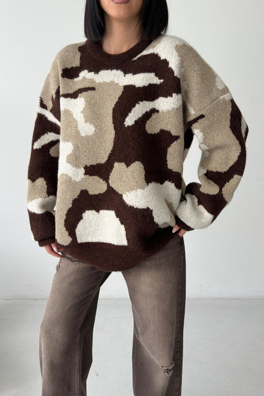 Routines Camouflage Oversized Knit 0155 Knit Routines Fashion