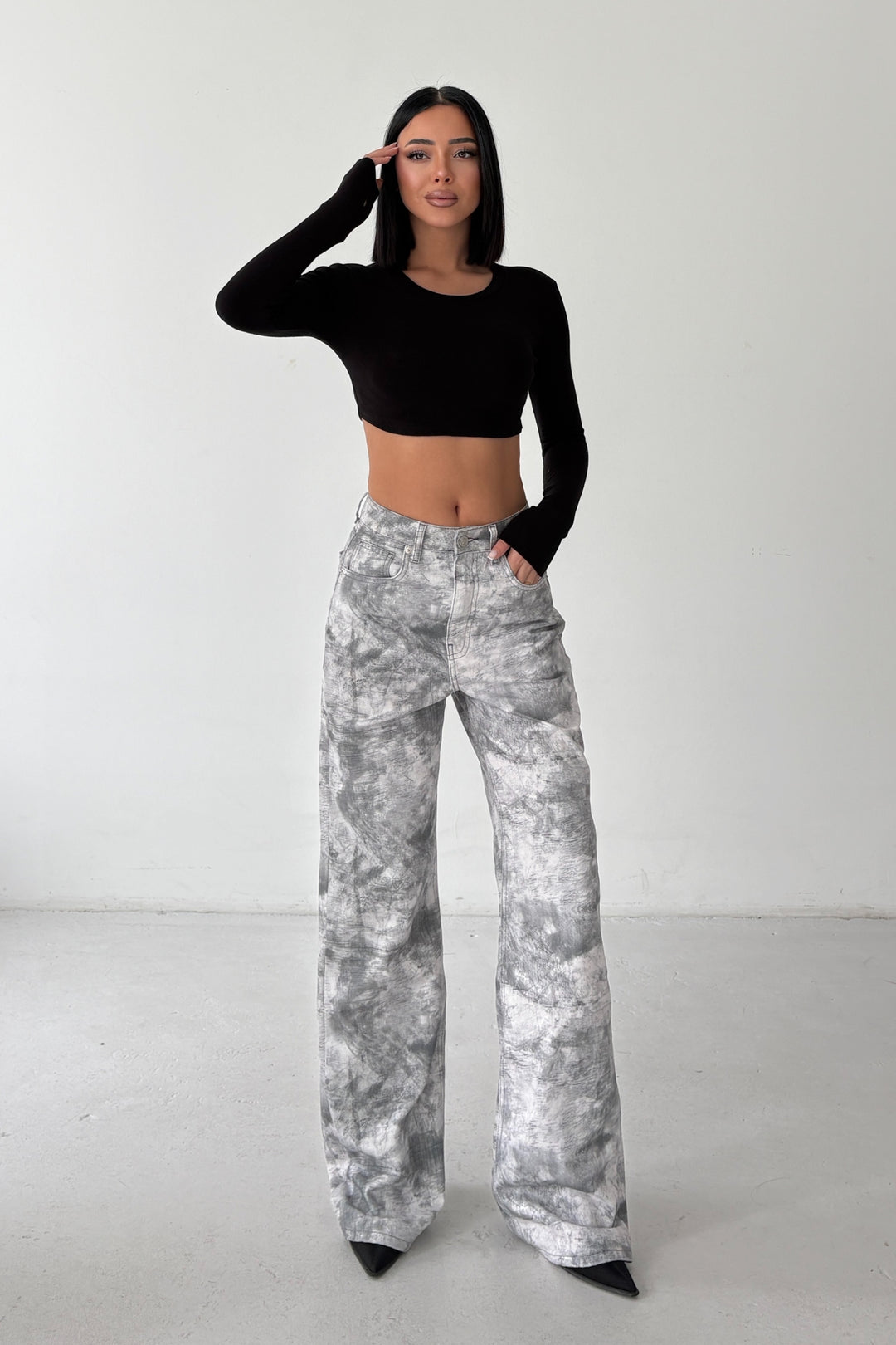 Routines Camouflage Print Straight Jeans 5568