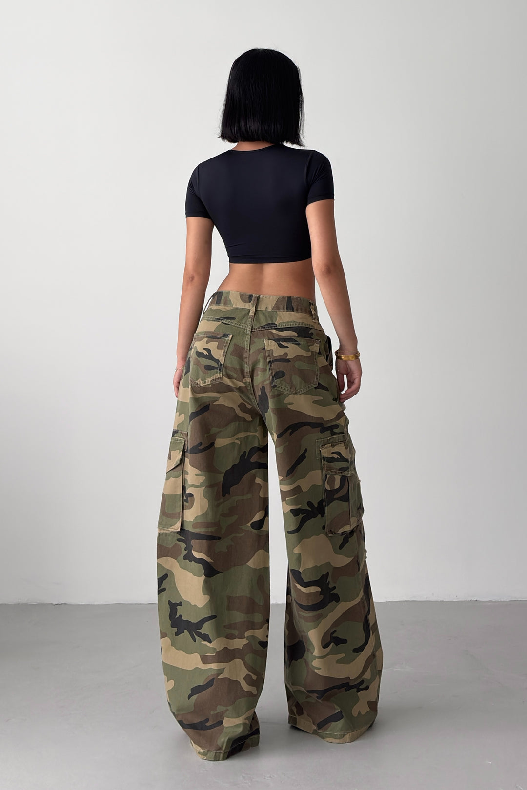 Routines Camouflage Ripped Cargo Jeans 8922