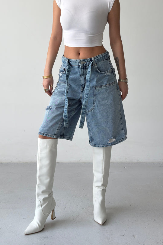 Routines Carpenter Belted Jorts - Light Blue 5615 - ROUTINES