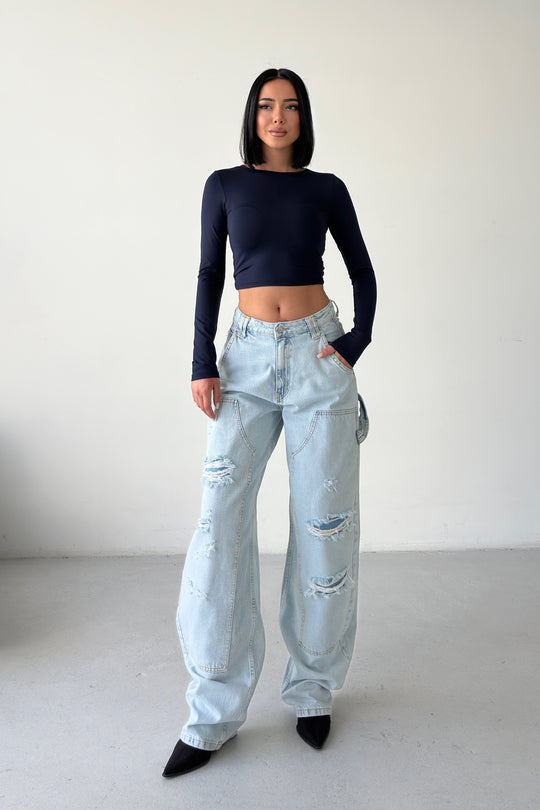 Routines Carpenter Ripped Jeans - Light Blue 1361-3