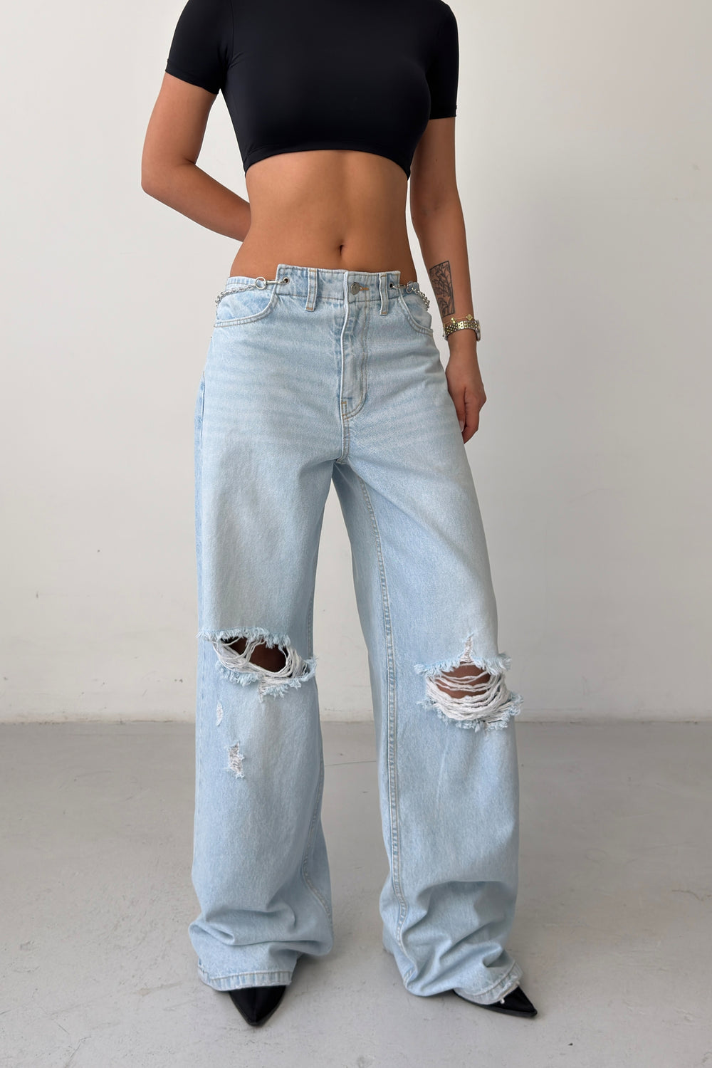 Routines Chain Detail Ripped Jeans 1539-1 - ROUTINES