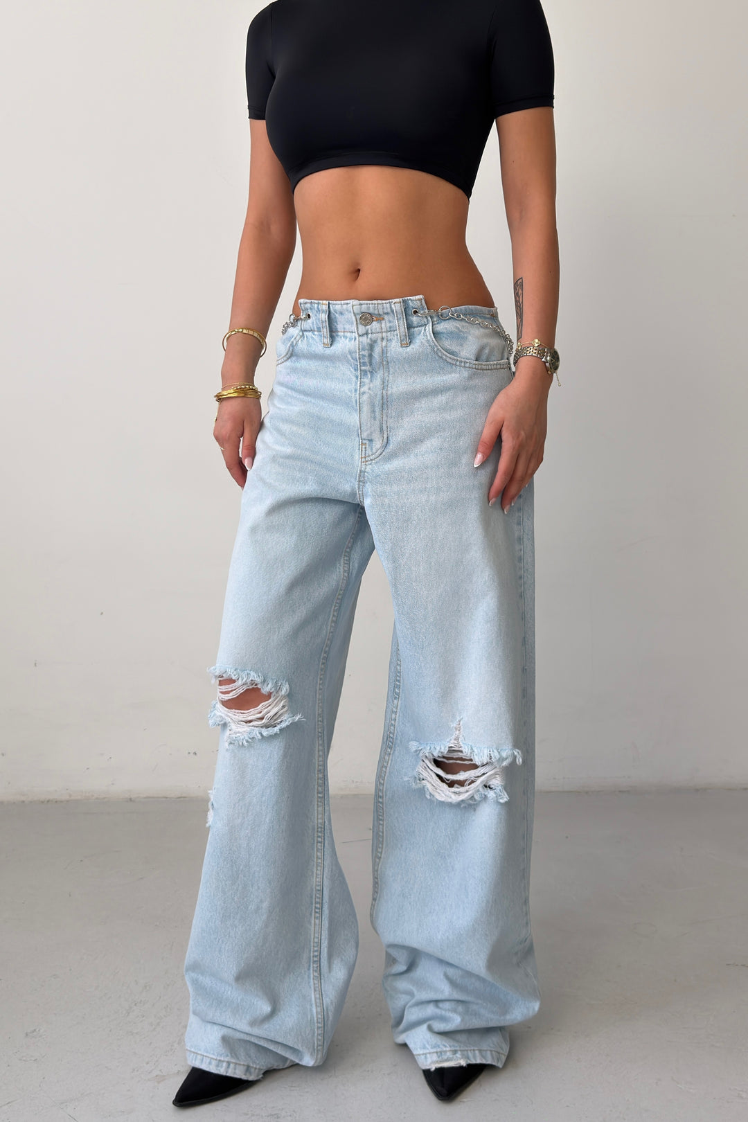 Routines Chain Detail Ripped Jeans 1539-1