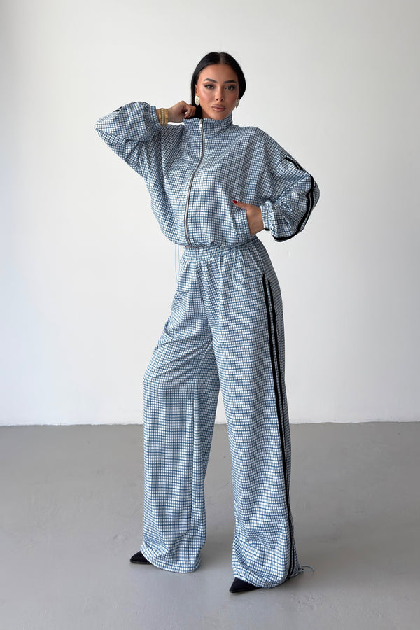 Routines Checkered Striped Tracksuit - Blue 7012