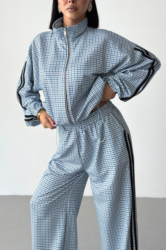 Routines Checkered Striped Tracksuit - Blue 7012