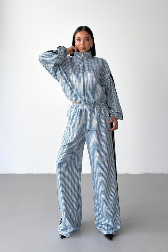 Routines Checkered Striped Tracksuit - Blue 7012