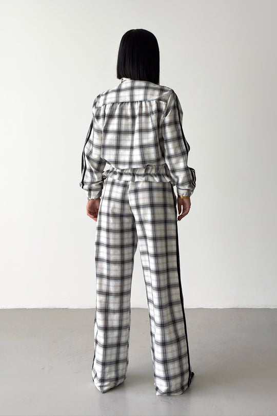 Routines Checkered Striped Tracksuit - White 1143