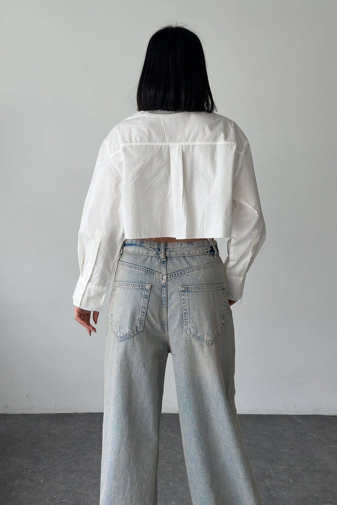 Routines Cropped Cut Blouse - White 363 Blouse Routines Fashion