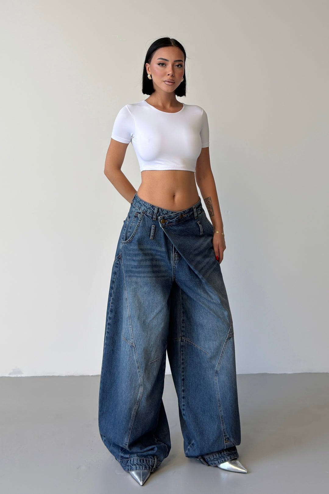 Routines Cross Baggy Balloon Jeans - Dark Blue 5152 - ROUTINES