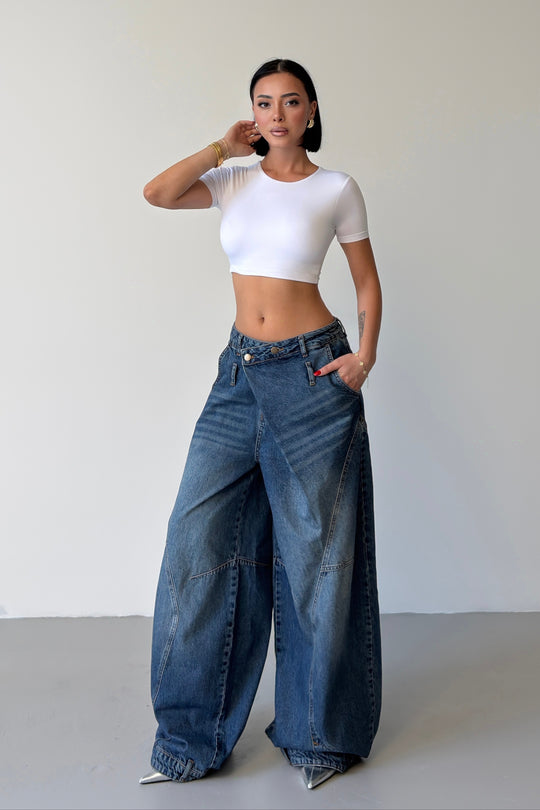Routines Cross Baggy Balloon Jeans - Dark Blue 5152 - ROUTINES