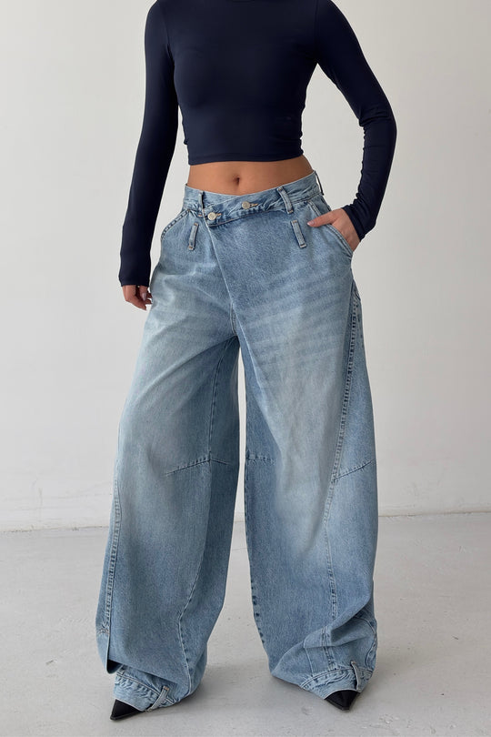 Routines Cross Baggy Balloon Jeans - Light Blue 4841 - ROUTINES