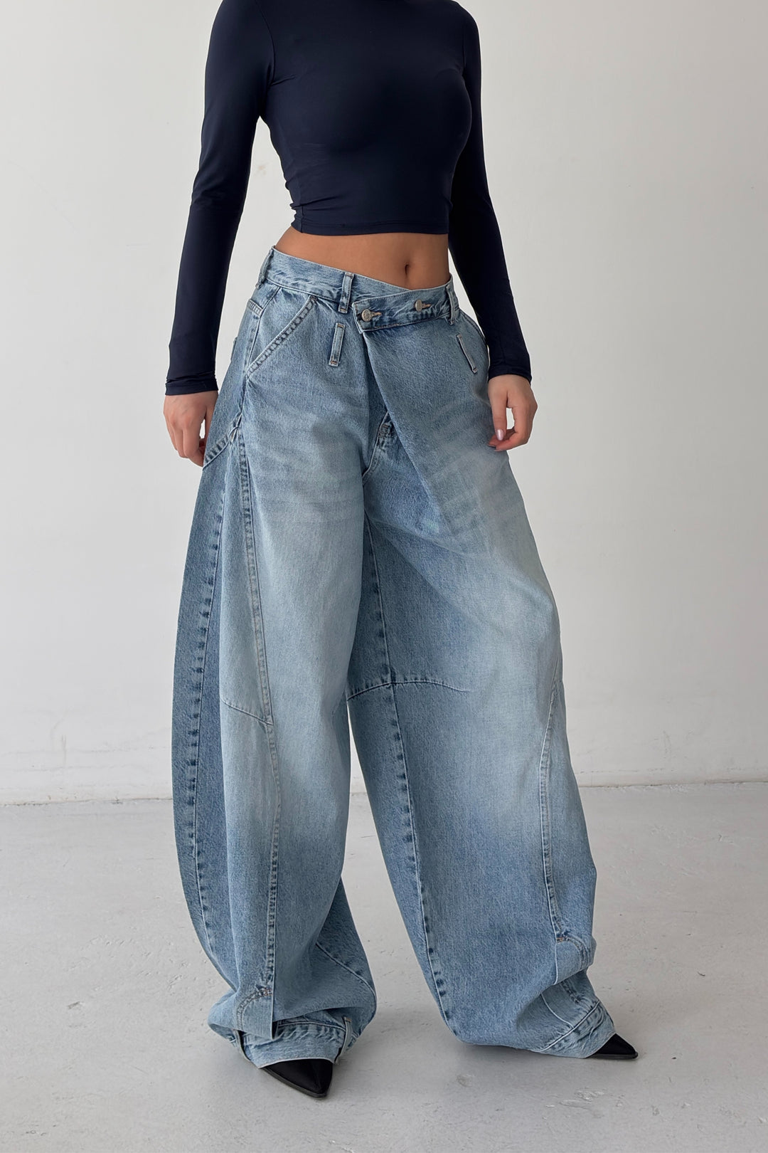 Routines Cross Baggy Balloon Jeans - Light Blue 4841 - ROUTINES