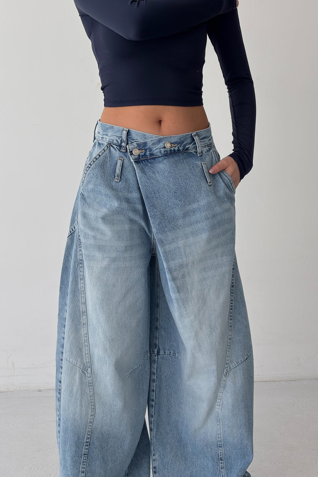 Routines Cross Baggy Balloon Jeans - Light Blue 4841 - ROUTINES