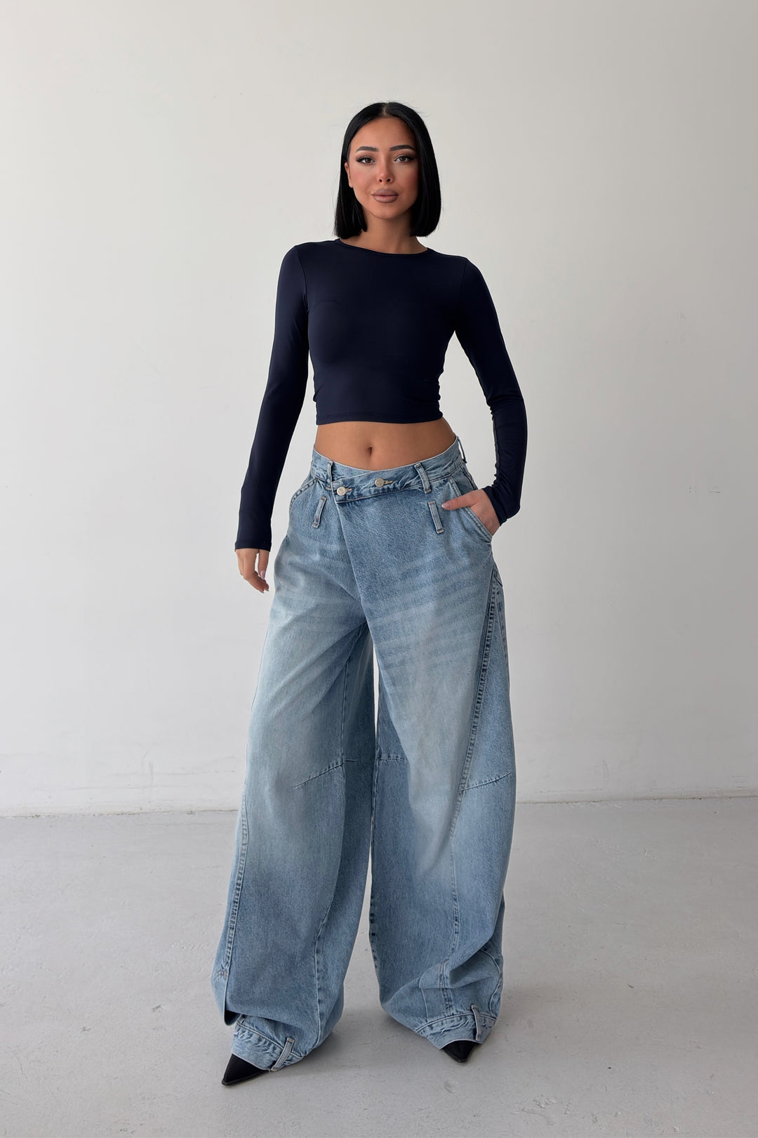 Routines Cross Baggy Balloon Jeans - Light Blue 4841 - ROUTINES