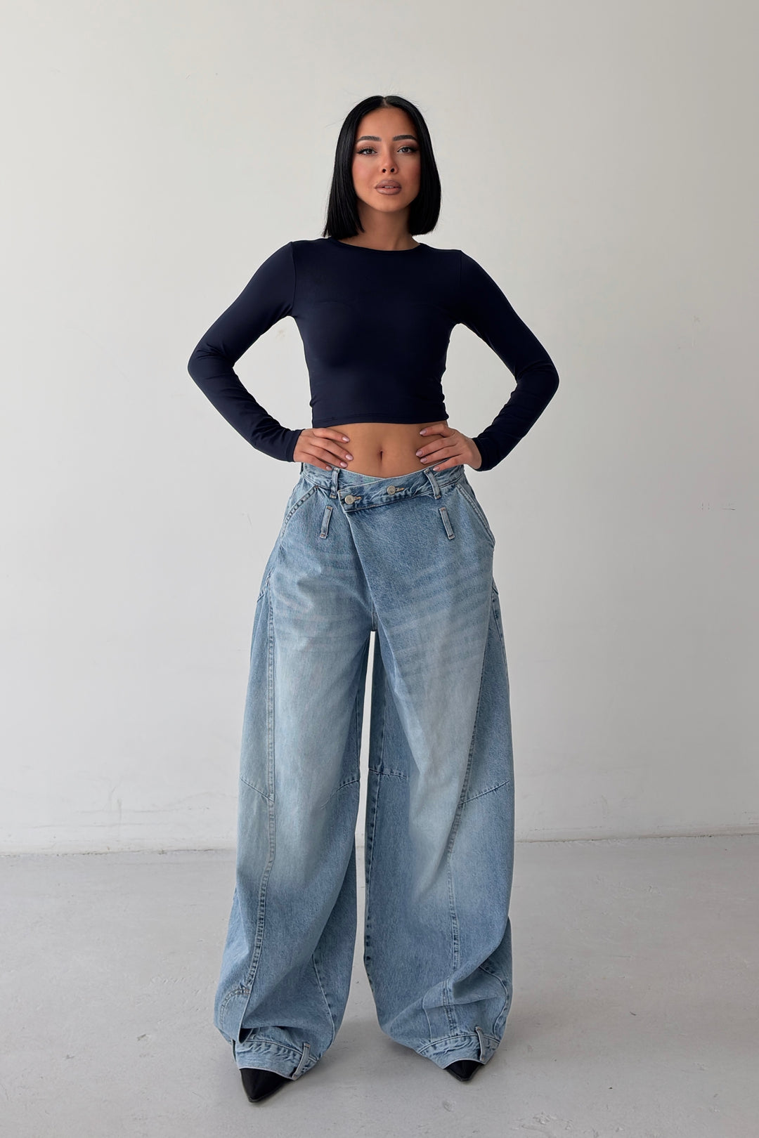 Routines Cross Baggy Balloon Jeans - Light Blue 4841 - ROUTINES
