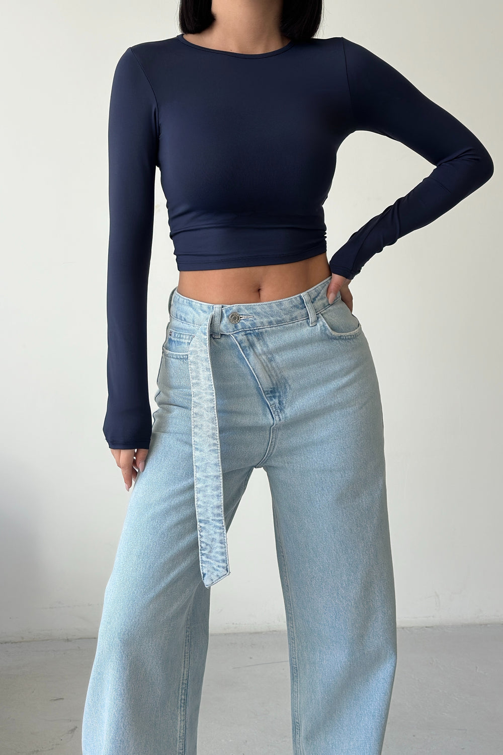 Routines Cross Button Belted Jeans 1212 Jeans Routines Fashion