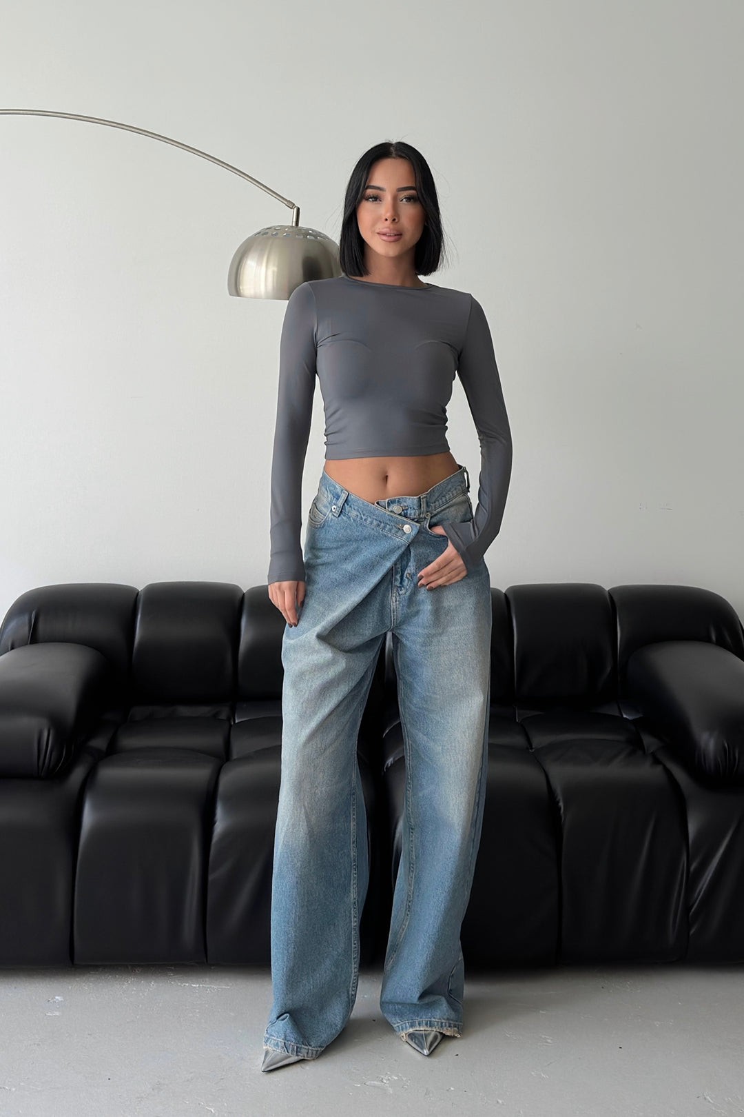 Routines Cross Button Jeans - Vintage Blue 3608 - ROUTINES