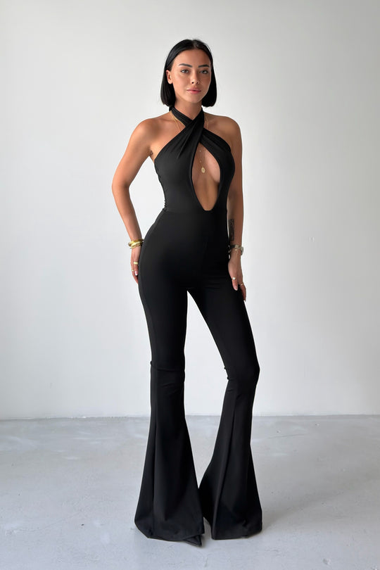 Routines Cross Halter Stretch Jumpsuit 1095