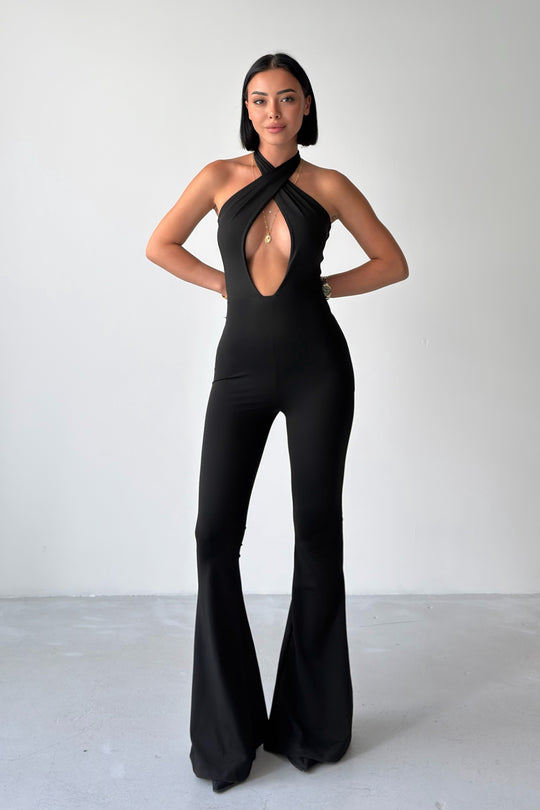 Routines Cross Halter Stretch Jumpsuit 1095