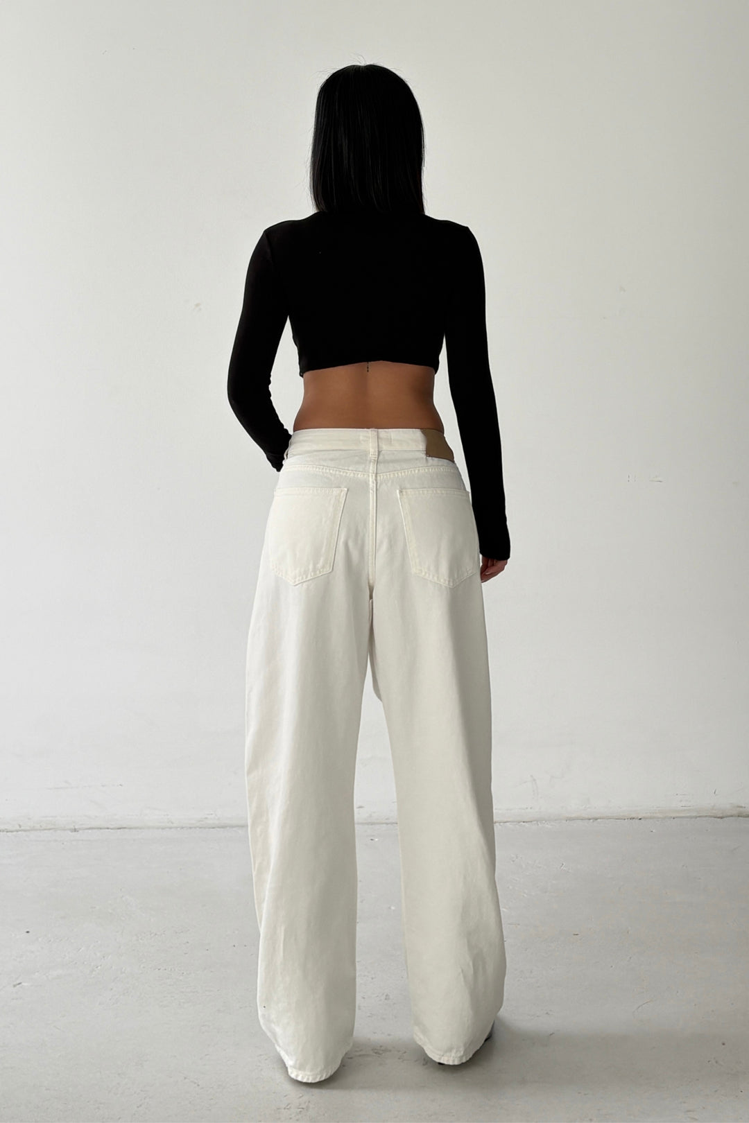 Routines Cross Waist Baggy Jeans - Cream 5020