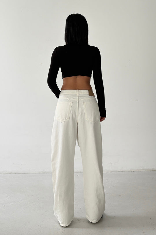 Routines Cross Waist Baggy Jeans - Cream 5020
