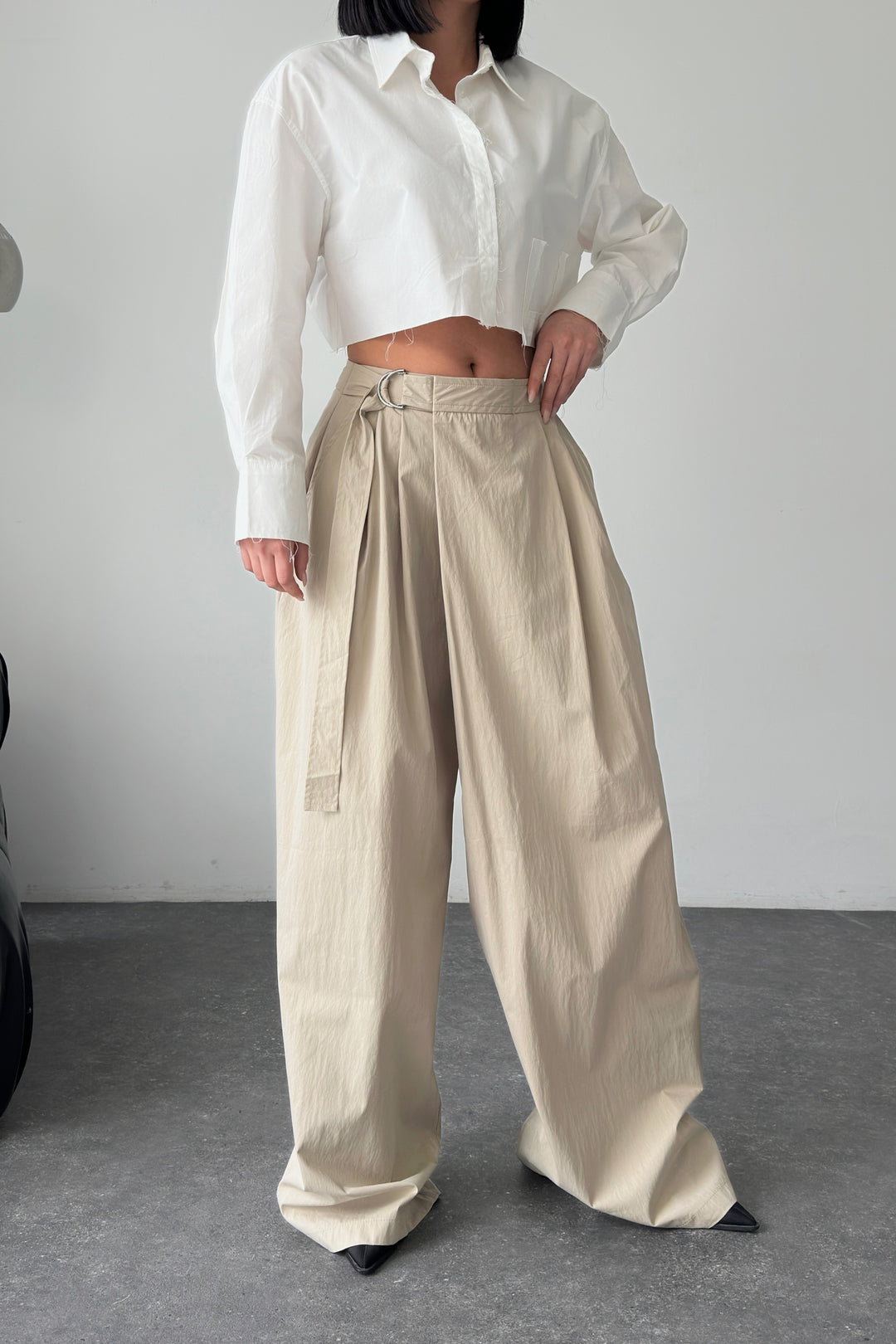 Routines Cross Waist Belted Pants - Stone 51300 - ROUTINES