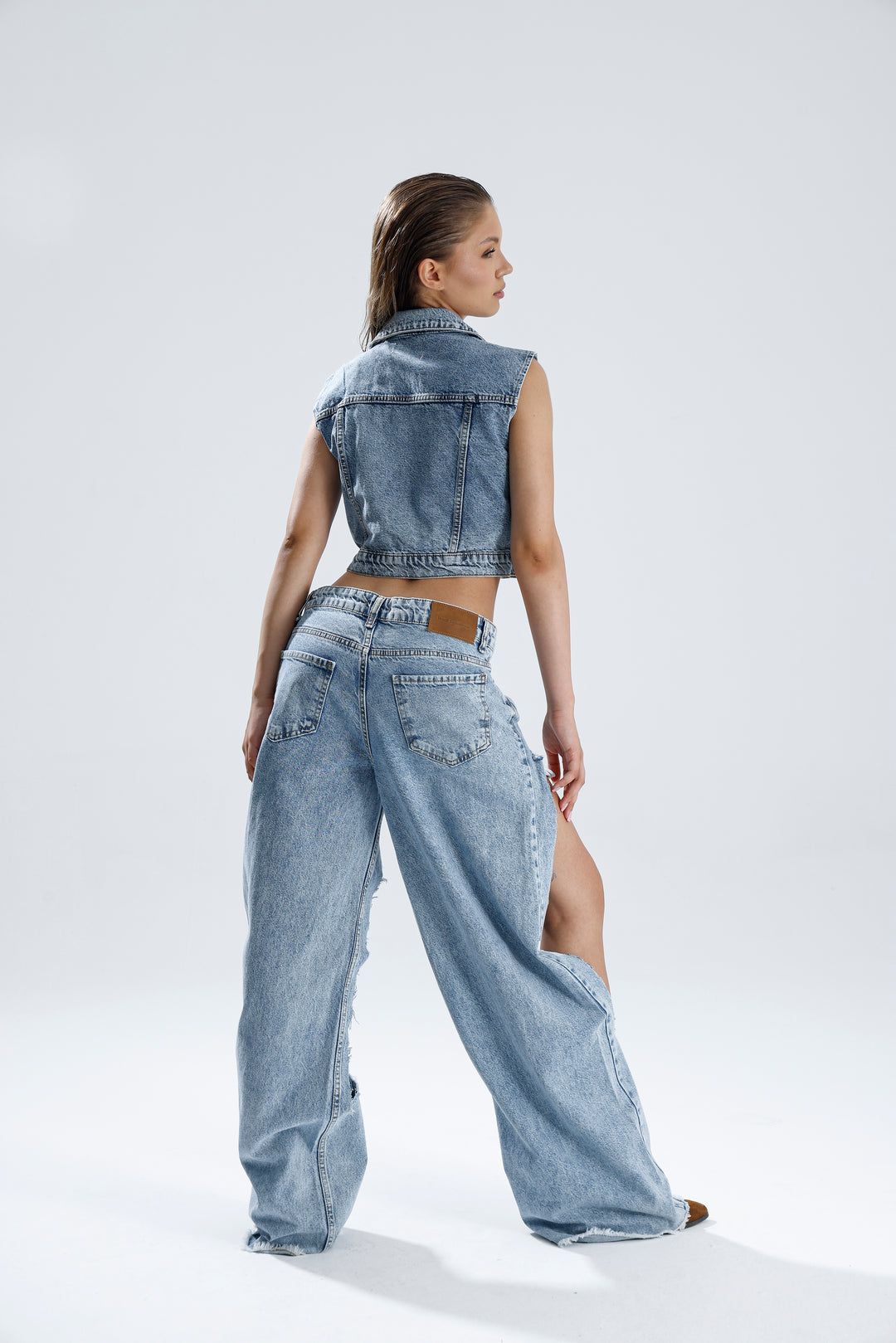 Routines Cut Out Straight Jeans - Blue 52205042 - ROUTINES
