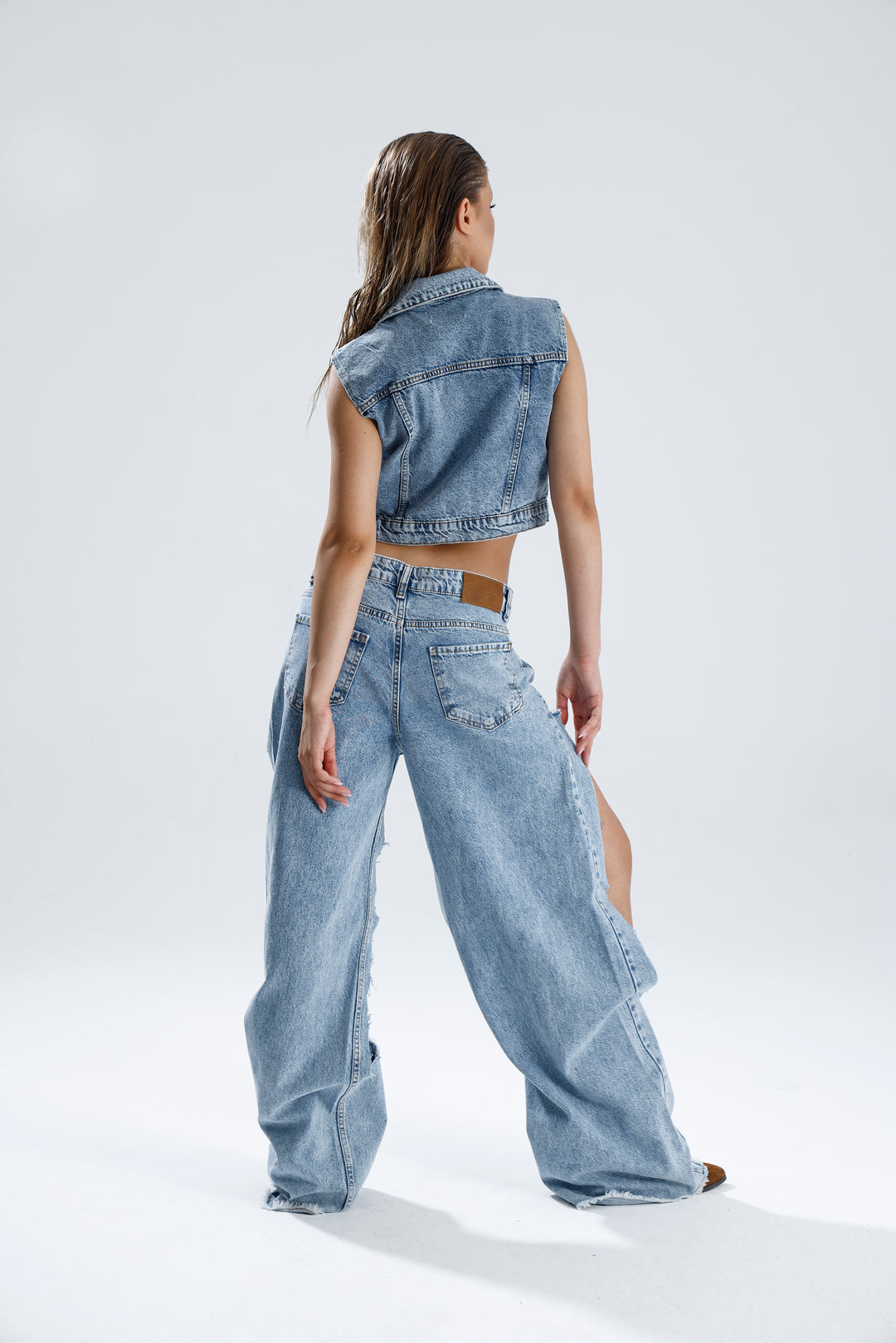 Routines Cut Out Straight Jeans - Blue 52205042 - ROUTINES
