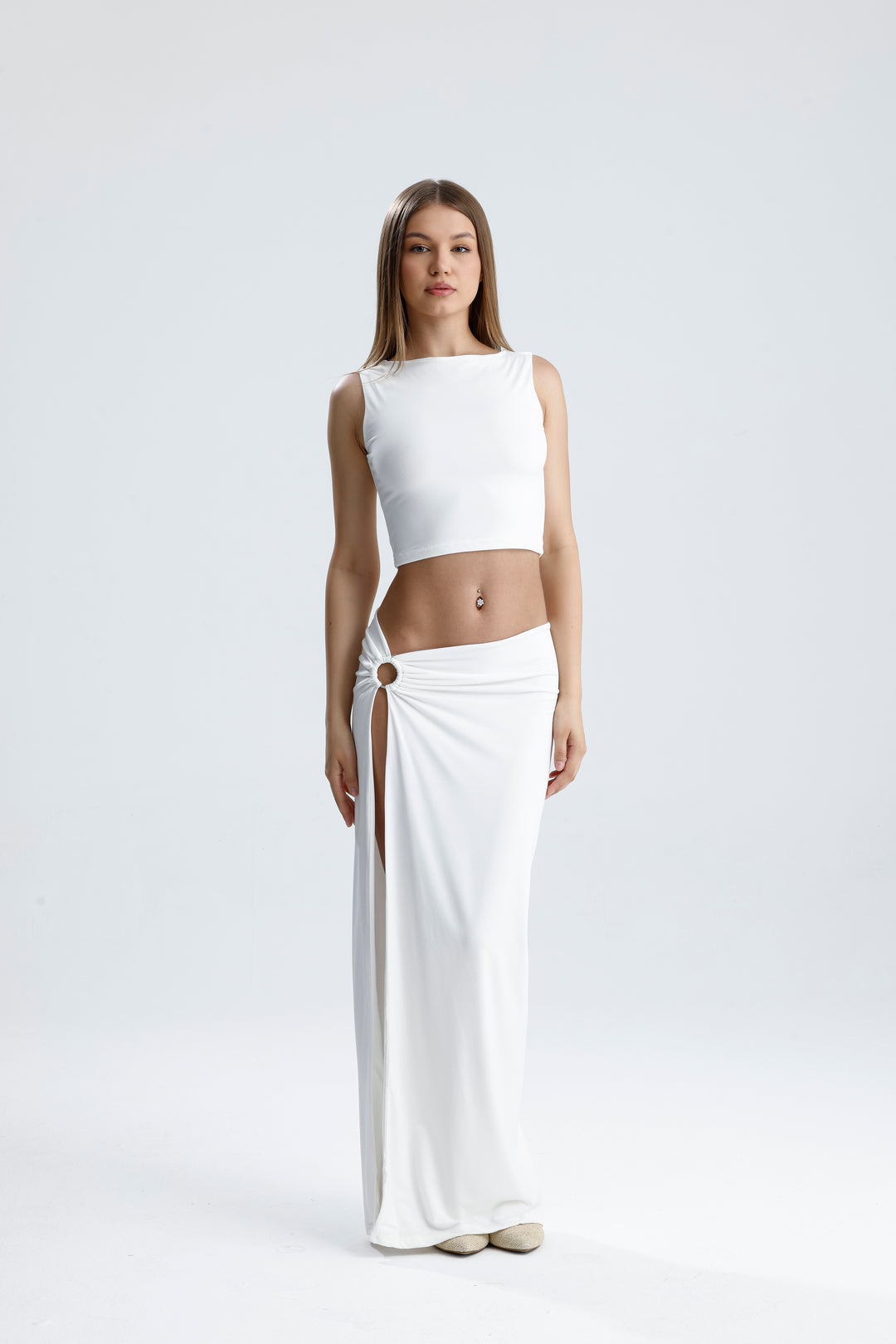 Routines Cutout Two Piece Skirt Set - White 1565 - ROUTINES