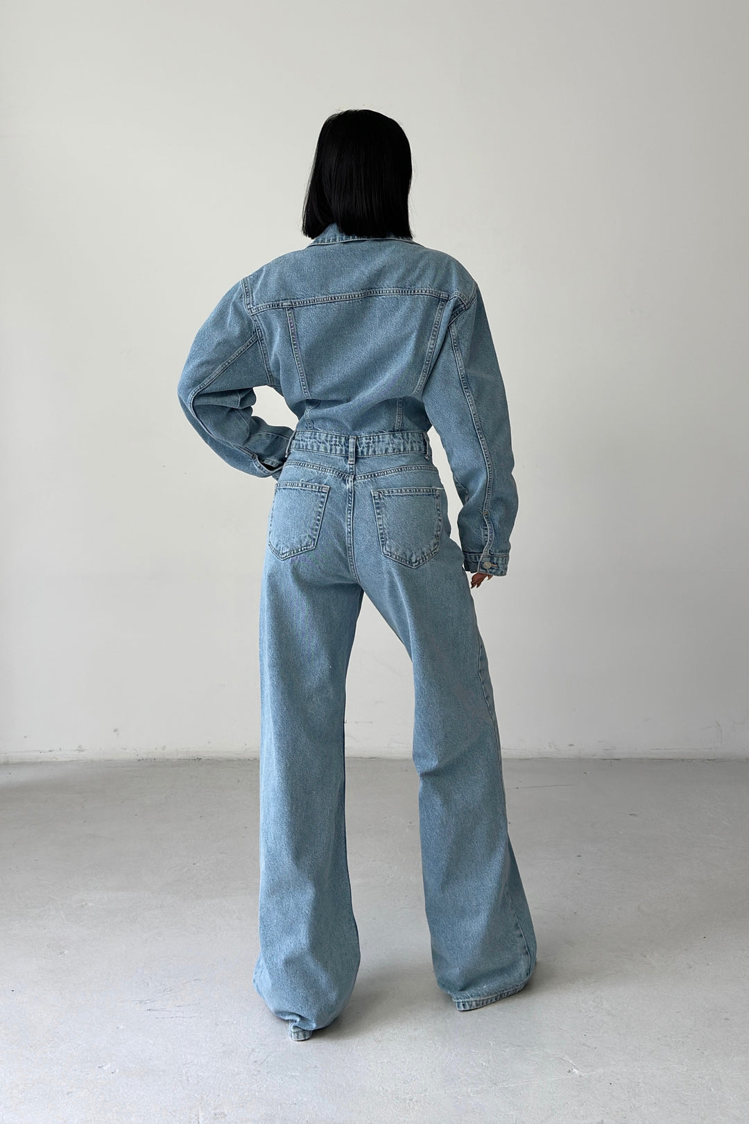 Routines Denim Straight Jumpsuit - Light Blue 4584 - ROUTINES