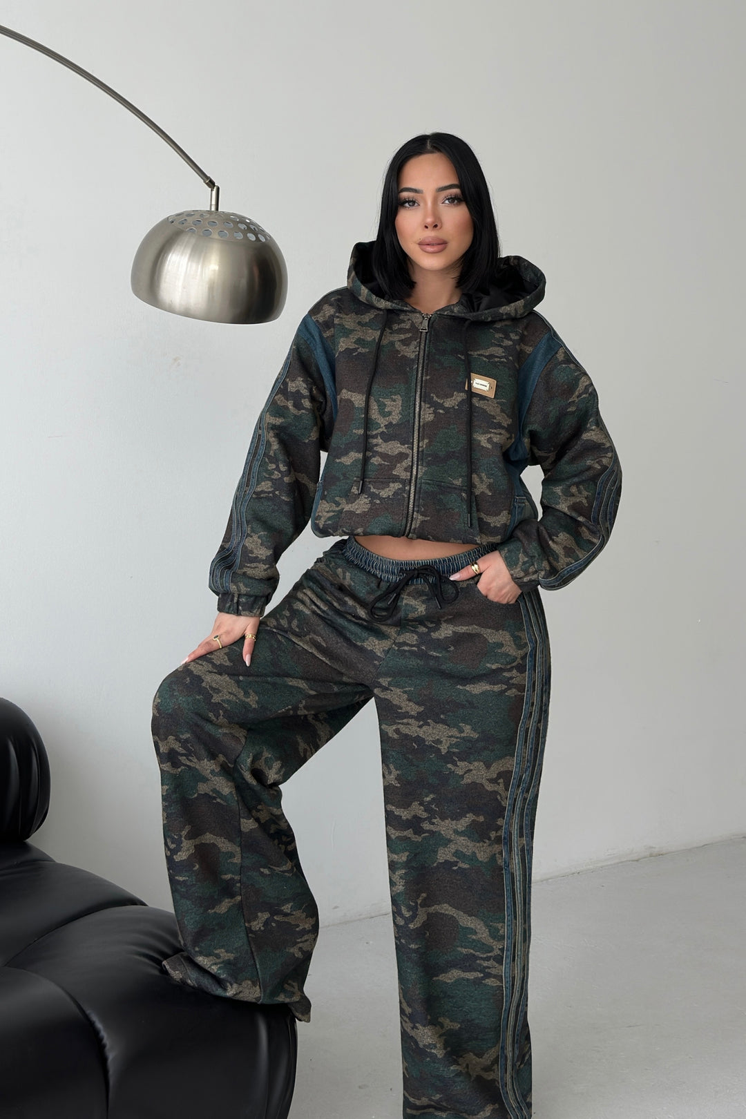 Routines Denim Striped Camouflage Tracksuit 1746 Set Routines Fashion
