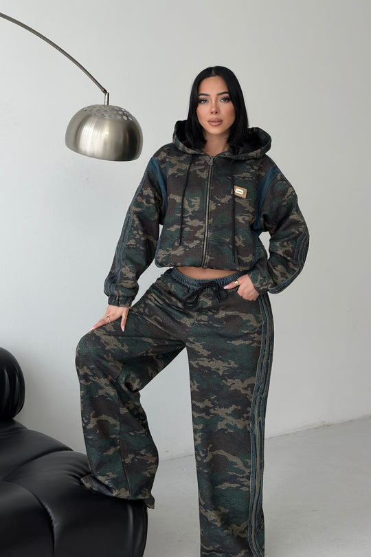 Routines Denim Striped Camouflage Tracksuit 1746 Set Routines Fashion