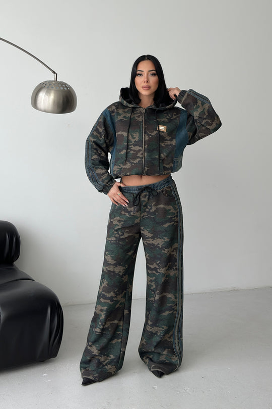 Routines Denim Striped Camouflage Tracksuit 1746 Set Routines Fashion