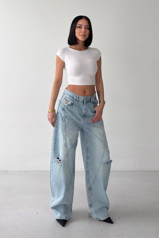 Routines Detailed Ripped Baggy Jeans 4225 - ROUTINES