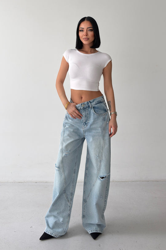 Routines Detailed Ripped Baggy Jeans 4225 - ROUTINES