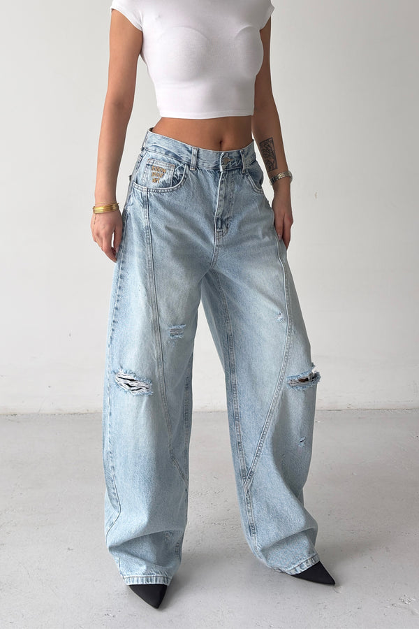 Routines Detailed Ripped Baggy Jeans 4225 - ROUTINES