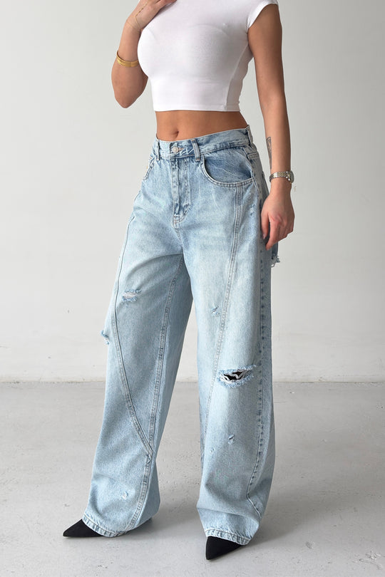 Routines Detailed Ripped Baggy Jeans 4225 - ROUTINES