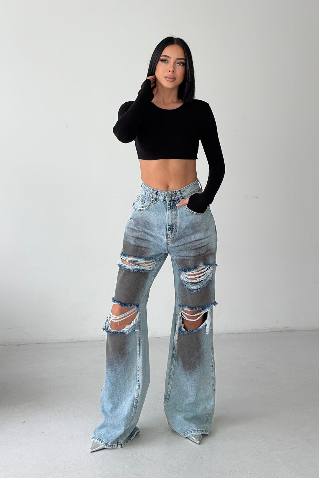 Routines Dirty Wash Ripped Jeans 1364-2 - ROUTINES
