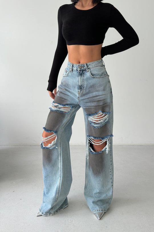 Routines Dirty Wash Ripped Jeans 1364-2 - ROUTINES