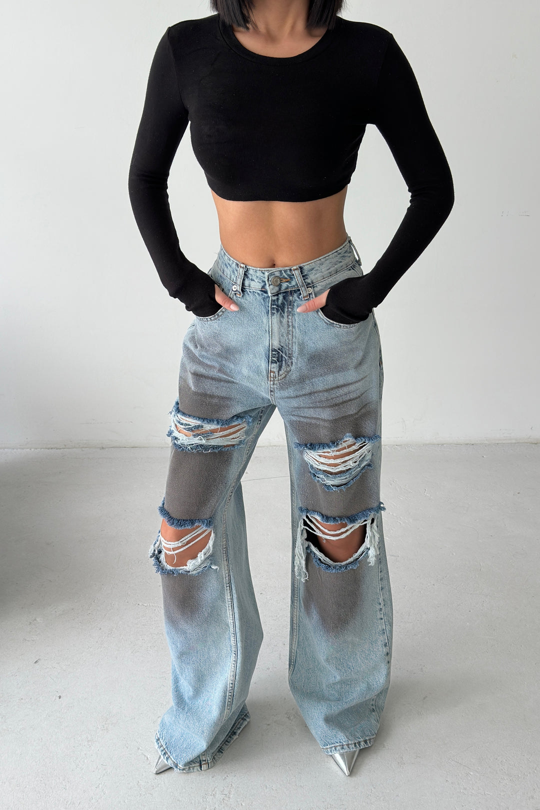 Routines Dirty Wash Ripped Jeans 1364-2 - ROUTINES