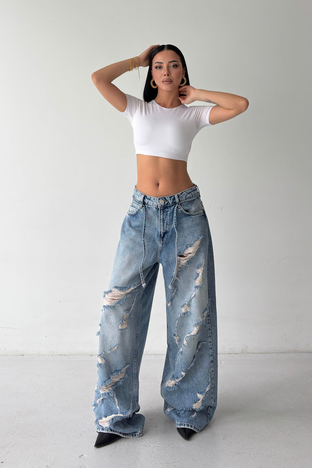 Routines Distressed All over Baggy Jeans 2654-1 - ROUTINES