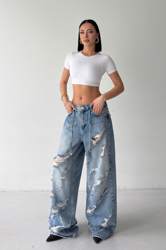 Routines Distressed All over Baggy Jeans 2654-1 - ROUTINES