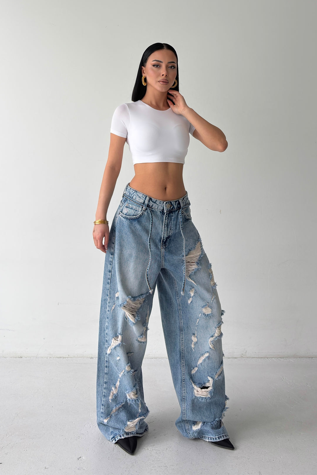 Routines Distressed All over Baggy Jeans 2654-1 - ROUTINES