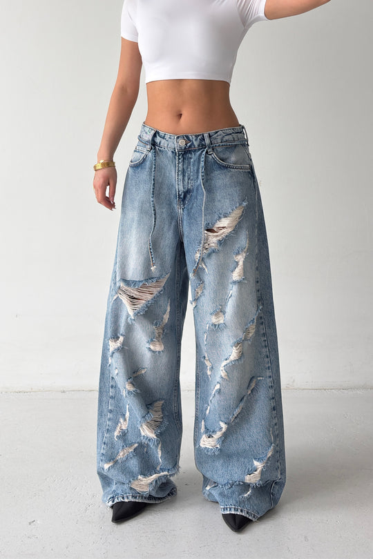 Routines Distressed All over Baggy Jeans 2654-1 - ROUTINES