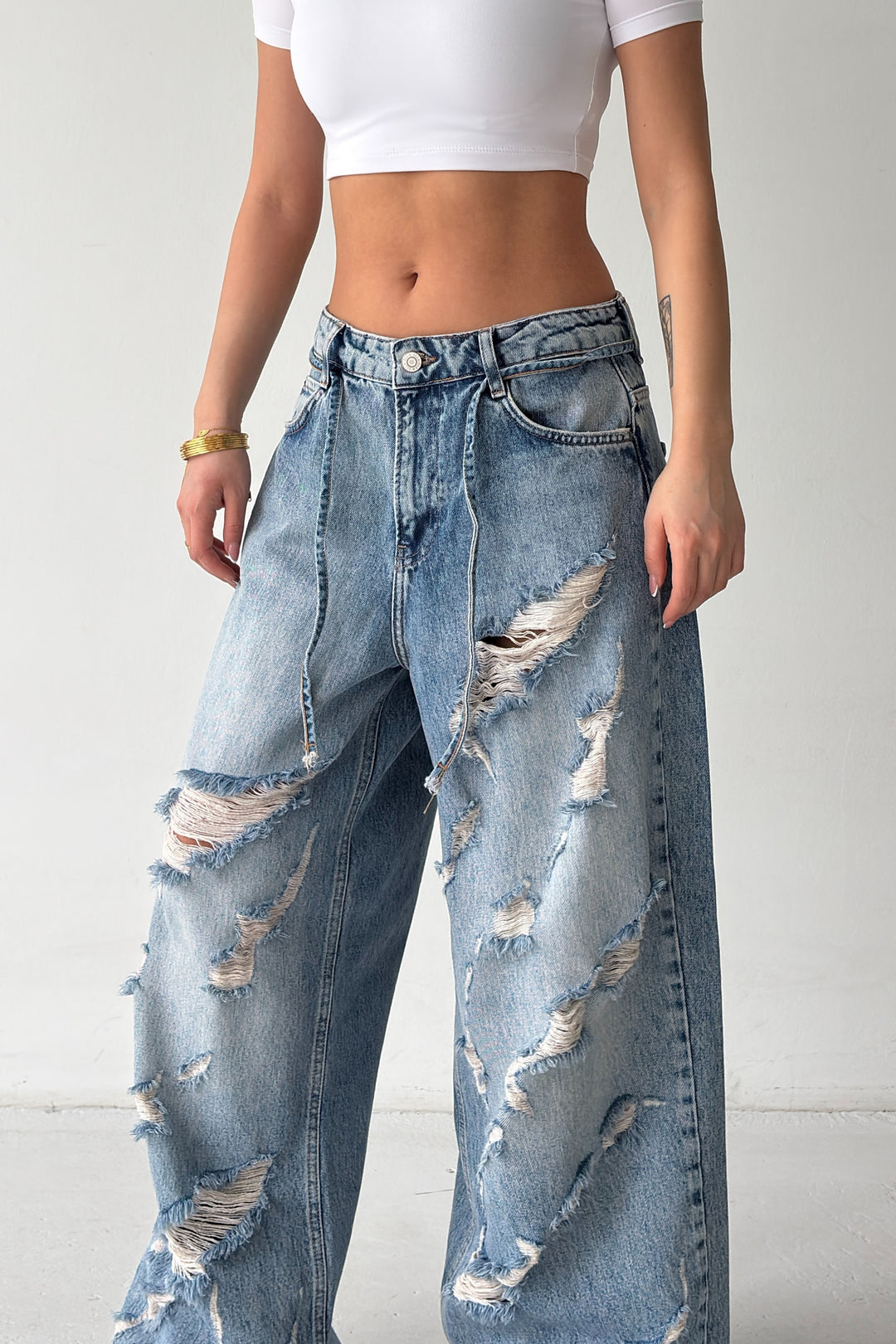 Routines Distressed All over Baggy Jeans 2654-1 - ROUTINES