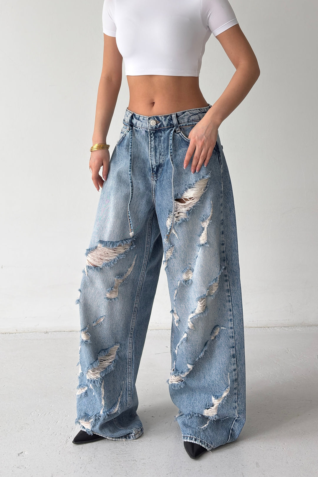 Routines Distressed All over Baggy Jeans 2654-1 - ROUTINES