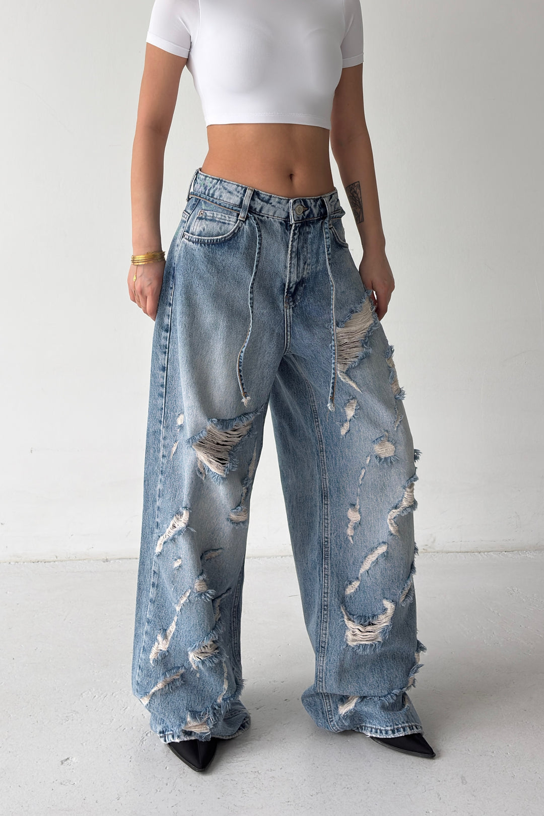Routines Distressed All over Baggy Jeans 2654-1 - ROUTINES